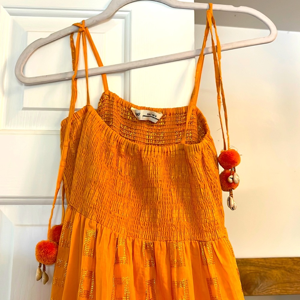Orange SMF maxi dress with adjustable straps